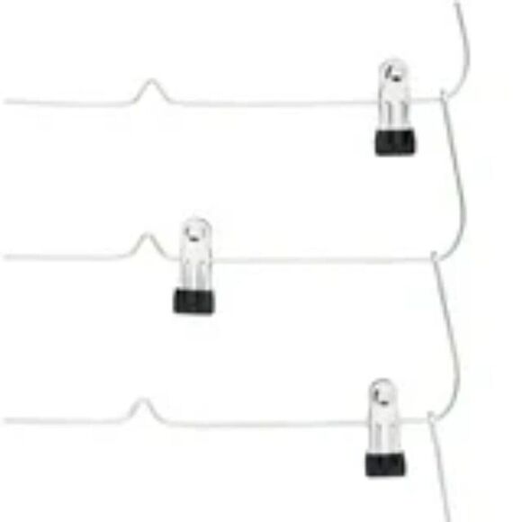 Closet 6-Tier Hanger Pants Skirts Shorts Heavy Duty Chrome Metal Set of 2 - Picture 3 of 5